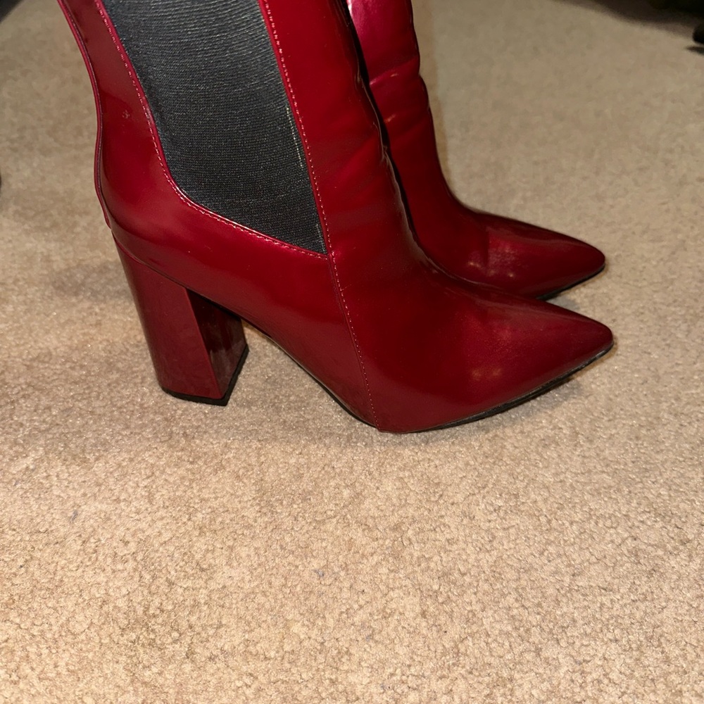 Red Leather Women's Boots
